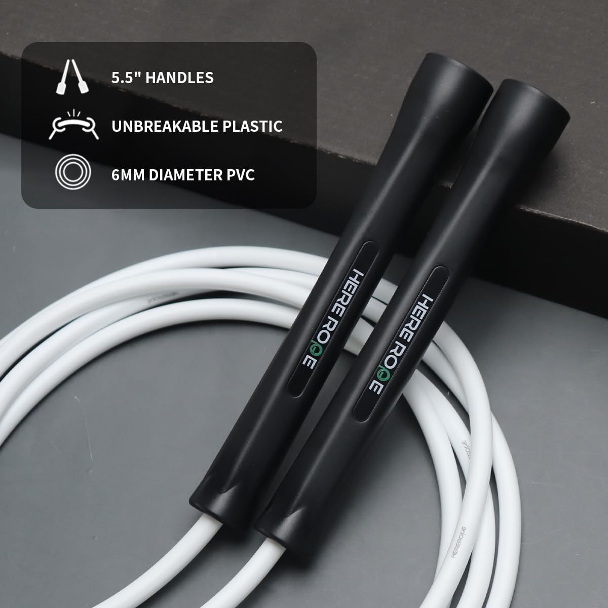 Hererope 6MM PVC Jump Rope for Men & Women Fitness, Speed, Tricks, Cardio Training, Boxing Jump Rope with Unbreakable Handles and Non-Kinking Skipping Rope, Adjustable Jumprope for Indoor Outdoor - Image 2
