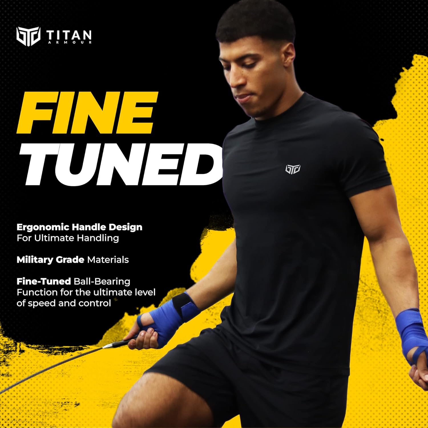 Titan Armour® Speed Rope - Professional Self-Locking & Adjustable, Adult Speed Jump Ropes for Fitness | 2 x Steel Ropes, Cable Protector & Travel Case | Jump Rope Crossfit, Boxing, Fitness MMA for Men & Women - Image 4